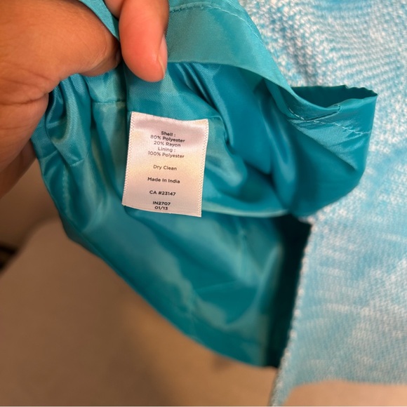 Talbots Blue Tweed Sleeveless Sheath Dress Size 16 - Picture 5 of 7